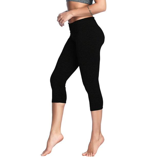 Women Yoga Workout Gym Cropped Pants Legging Fitness 3/4 Capri Stretch Trousers
